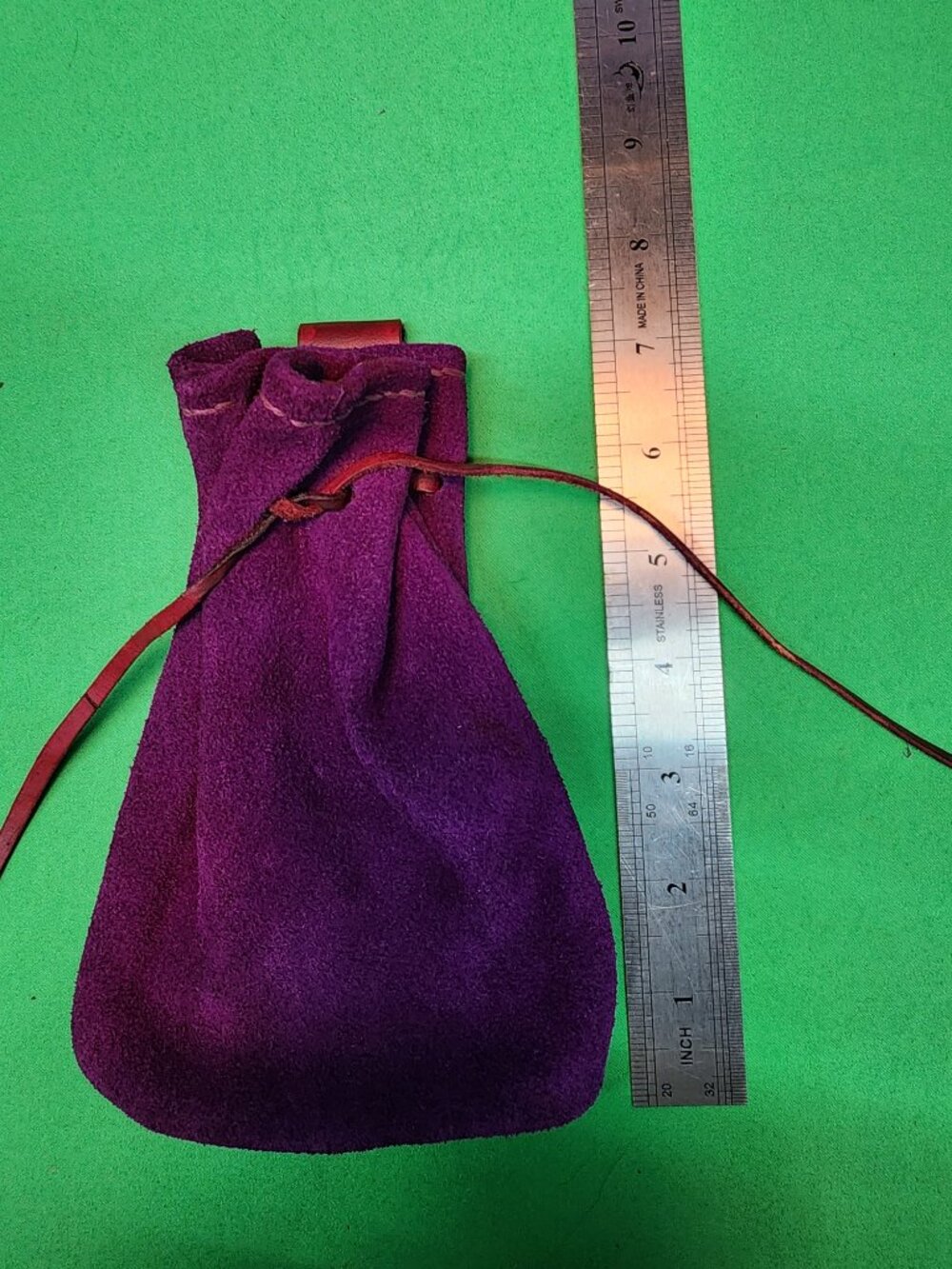 Handmade Suede Coin Pouch - Picture 6 of 7
